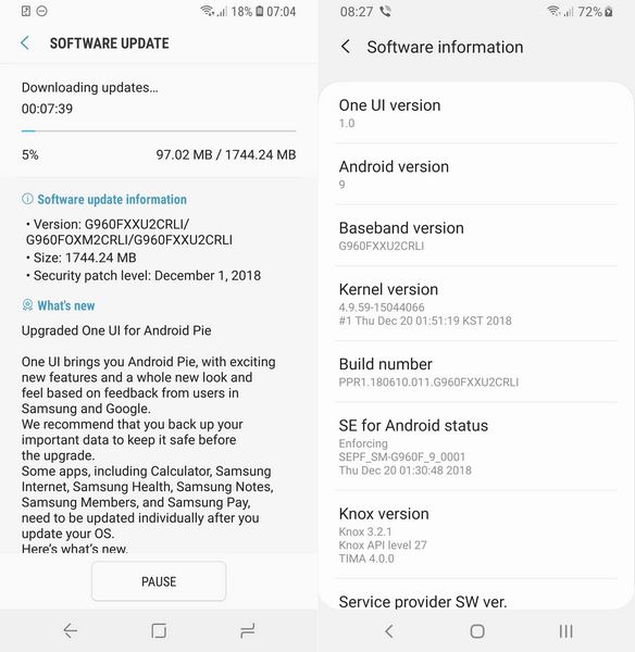 <br />
					Samsung Galaxy S9 и S9+ начали обновляться до Android 9 Pie с One UI<br />
				