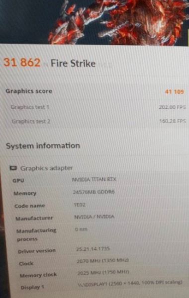 Видеокарта Nvidia Titan RTX стоимостью 2500 долларов показала рекордную производительность в 3DMark